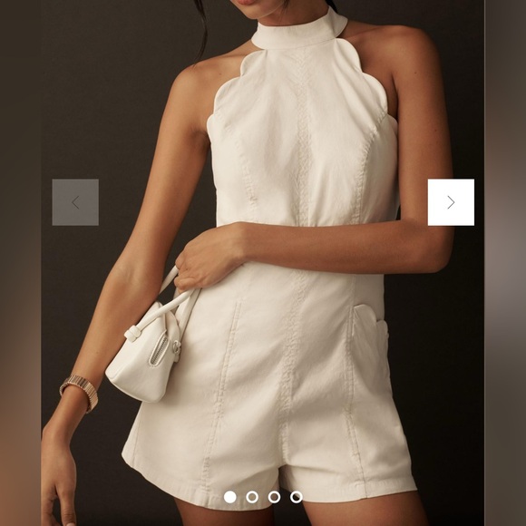 Anthropologie Pants - By Anthropologie Scallop Halter Romper in Neutral